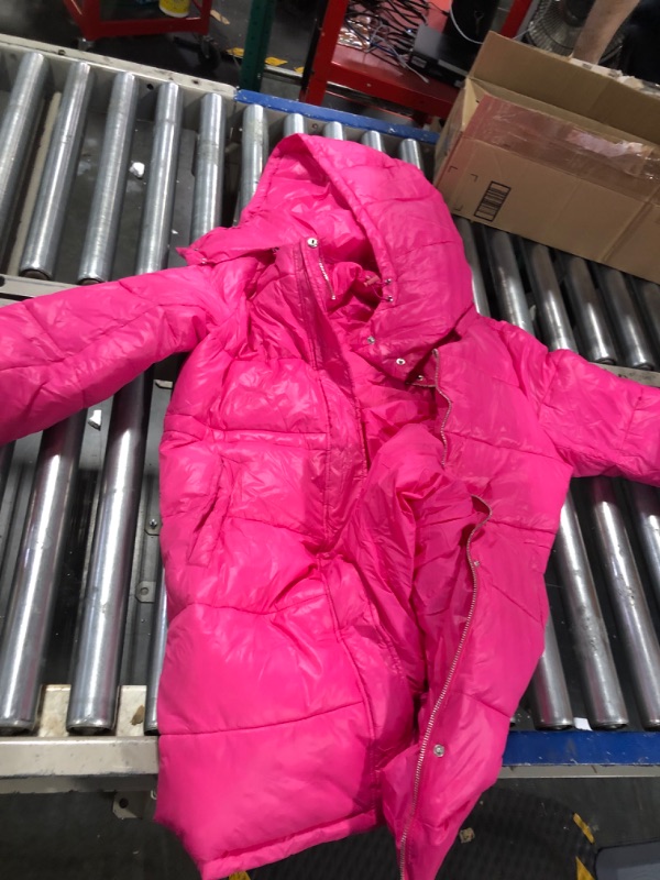 Photo 3 of GRACE KARIN Long Winter Coats for Women Plus Size Long Puffer Coat With Removable Hood Small Hot Pink