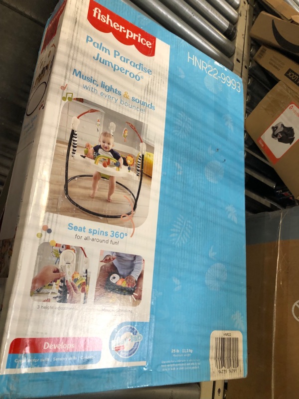 Photo 1 of Fisher-Price Baby Bouncer Palm Paradise Jumperoo Activity Center With Music Lights Sounds And Developmental Toys
