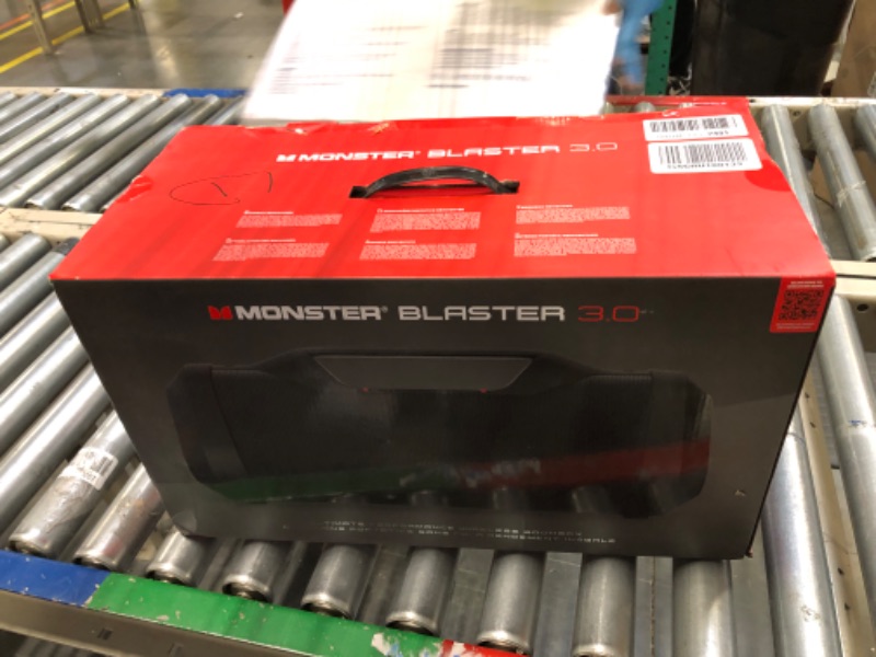 Photo 2 of Monster Blaster 3.0 Portable Speaker, 120W Wireless Bluetooth, IPX5 Rechargeable Waterproof with USB Charge Out & Aux Input Black Blaster 3.0