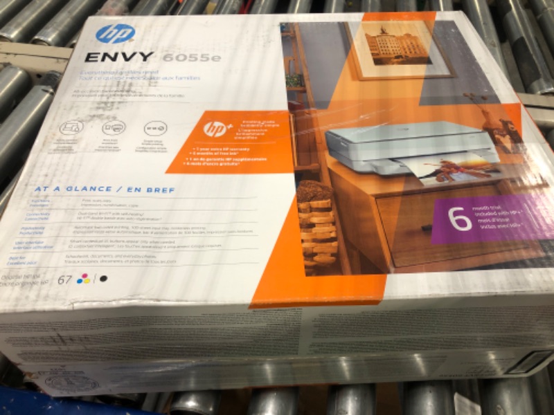 Photo 2 of HP ENVY 6055e Wireless Color Inkjet Printer, Print, scan, copy, Easy setup, Mobile printing, Best for home, Instant Ink with HP+,white New