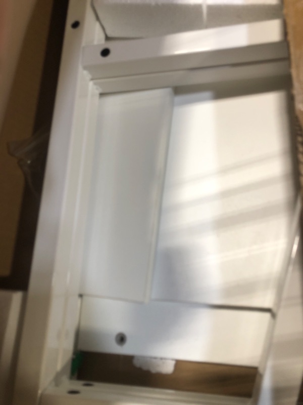 Photo 1 of PUNCIA Desktop Printer Stand 3-Tier Large Size High Capacity Storage Shelves Multi-Purpose Desk Office Organization and Storage for Printer Fax Book Heavy Duty Rack for Home Office Supplies(White)