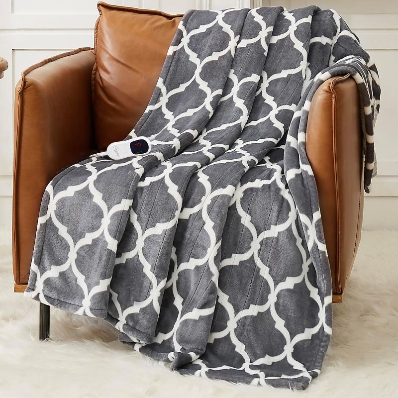 Photo 1 of *** BLANKET ONLY HEATING ISN'T WORKING ** Homemate Heated Blanket Electric Throw - 50“x60“ Heating Blanket with 10 Fast Heat Levels 8 Hours Auto Off Soft Cozy Flannel Over-Heated Protection ETL Certification Keep Warming in Home