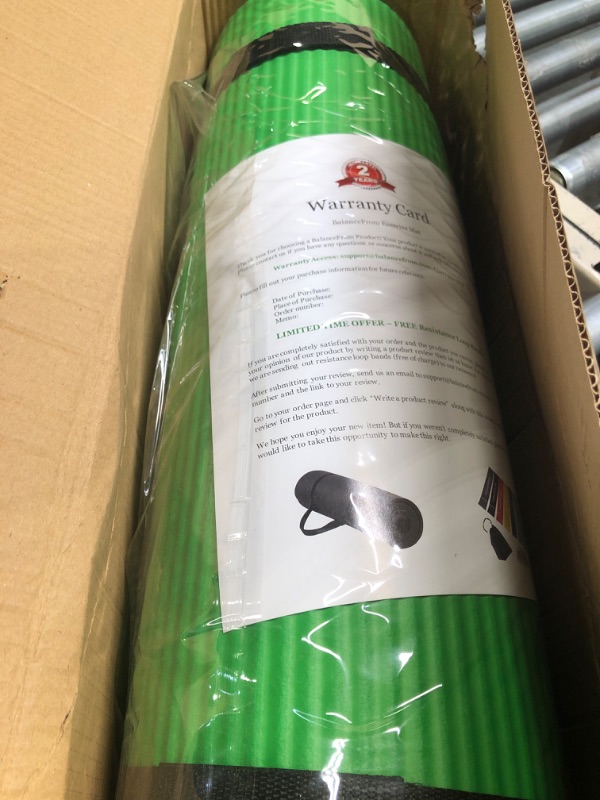 Photo 1 of BalanceFrom  All Purpose 1/2-Inch Extra Thick High Density Anti-Tear Exercise Yoga Mat and Knee Pad with Carrying Strap and Yoga Blocks Green Yoga Mat with Knee Pad