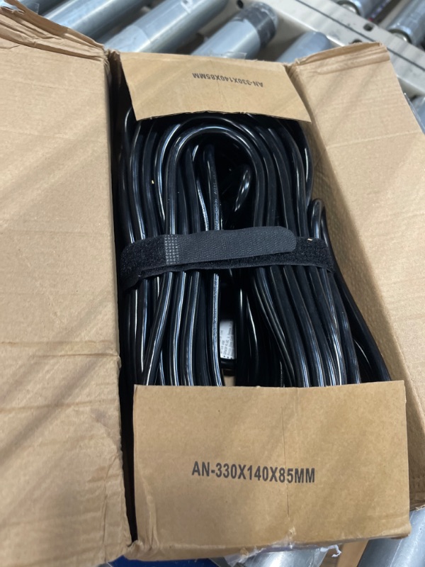 Photo 3 of Indoor Outdoor Black Extension Cord 100 ft Waterproof, 16/3 Gauge Flexible Cold-Resistant Appliance Extension Cord Outside, 10A 1250W 16AWG SJTW, 3 Prong Heavy Duty Electric Cord, ETL iHUANCHAIN Black 100FT