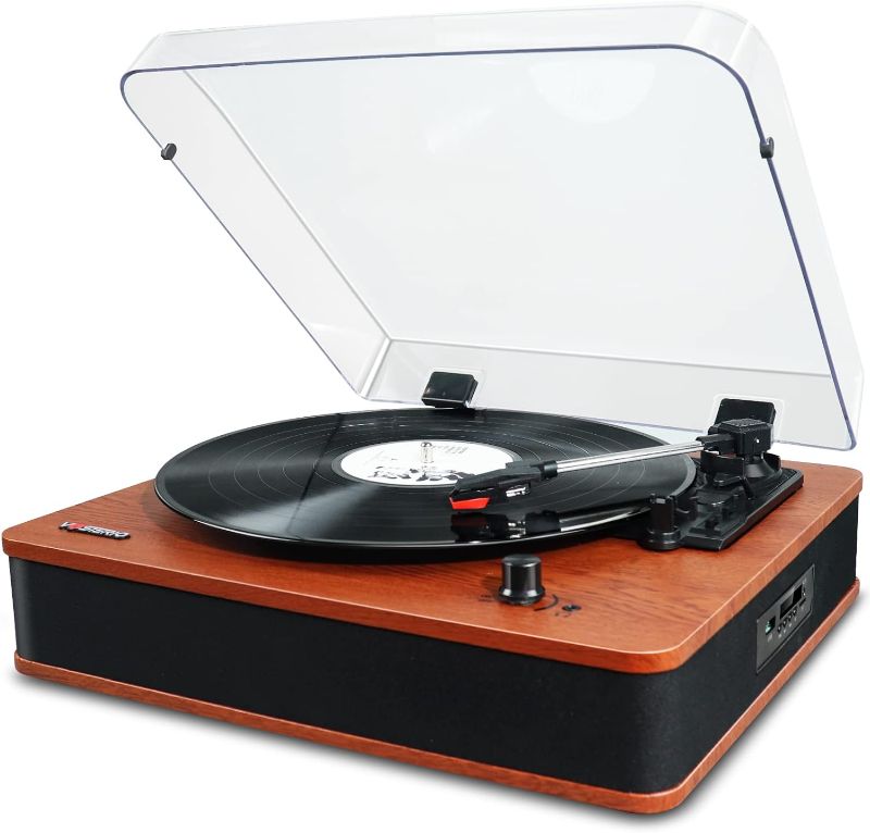 Photo 1 of 
Vosterio Record Player Turntable with Speakers • for Vinyl Records • Vintage Bluetooth Belt Drive LP Player • with FM Radio • USB • TF Recording • Aux in...
