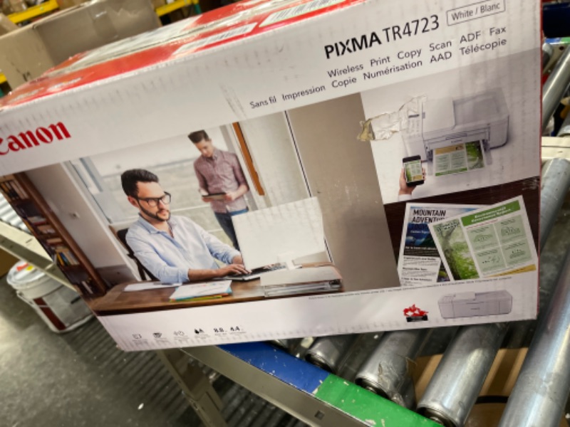 Photo 2 of Canon PIXMA TR4723 Wireless Color All-in-One Inkjet Printer, White - Print Copy Scan Fax - 4800 x 1200 dpi, Auto 2-Side Printing, 20-Sheet ADF, 2-Line LCD Display, Tillsiy