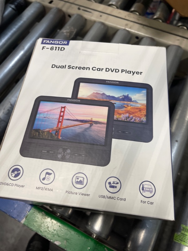 Photo 2 of 
FANGOR 7.5" Dual Portable DVD Player for Car • Car DVD Player Dual Screen • Play a Same or Two Different Movies • with Headrest Strap • Regions Free