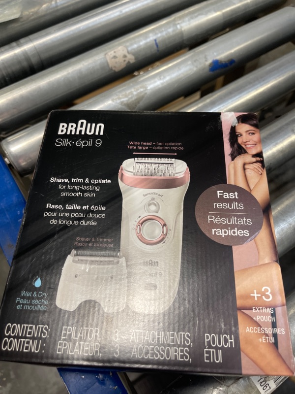 Photo 2 of **USED** ** MISSING PARTS * Braun Epilator Silk-épil 9 9-720, Hair Removal for Women, Wet & Dry, Womens Shaver & Trimmer, Cordless, Rechargeable Silk-epil 9-720