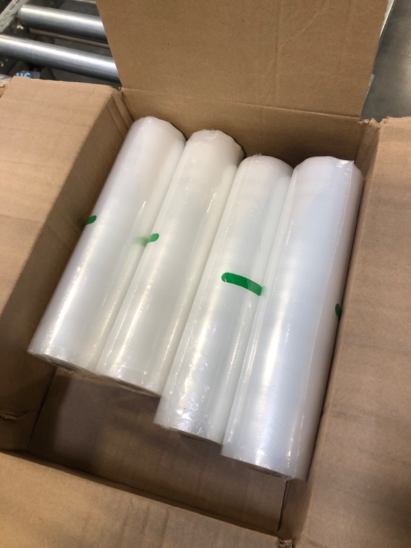 Photo 2 of 11" x 25' Vacuum Sealer Rolls-Vacuum Sealer Bags-Vacuum Sealer Machine-Food Sealer Bag-Rolls Compatible with FoodSaver Machines-4 Pack-15% thicker embossing than leading supplier.