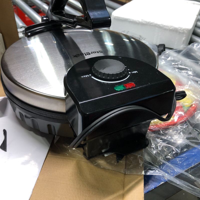 Photo 1 of ***DAMAGED****10inch Roti Maker by StarBlue - The automatic Stainless Steel Non-Stick Electric machine to make Indian style Chapati, Tortilla, Roti AC 110V 50/60Hz 1200W SB-SW2093