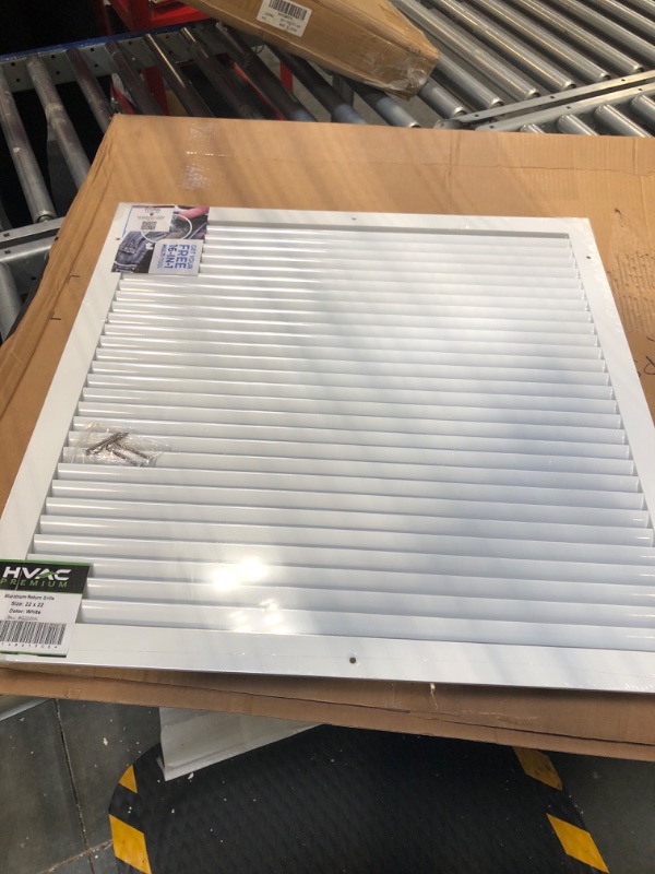 Photo 2 of 22" x 22" Cube Core Eggcrate Return Air Grille - Aluminum Rust Proof - HVAC Vent Duct Cover - White [Outer Dimensions: 24.75"w X 24.75"h] 22 x 22 Return Grille