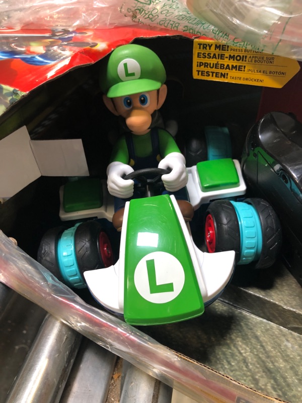Photo 1 of ** BATTERY COMPARTMENT NEEDS REPAIRED FROM RUST** Super Mario 08988-PLY Nintendo Mario Kart 8 Luigi Mini Anti-Gravity Rc Racer 2.4Ghz, with Full Function Steering Create 360 Spins, Whiles & Drift Up To 100" Range - For Kids Ages 4 Plus