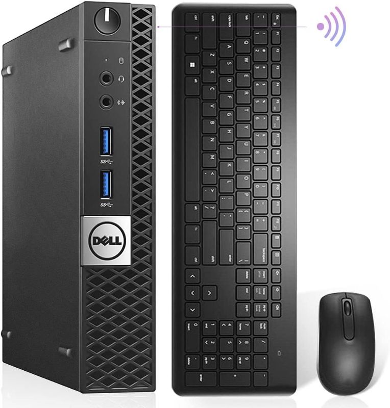 Photo 1 of Dell Mini PC OptiPlex 7040 Micro Desktop,i7 6700T Quad Core Up to 3.60GHz,32GB DDR4 512GB M.2 NVMe SSD,AX210 Built-in WiFi 6E + Bluetooth 5.2,HDMI Windows 10 Pro,Wireless Keyboard & Mouse (Renewed)
