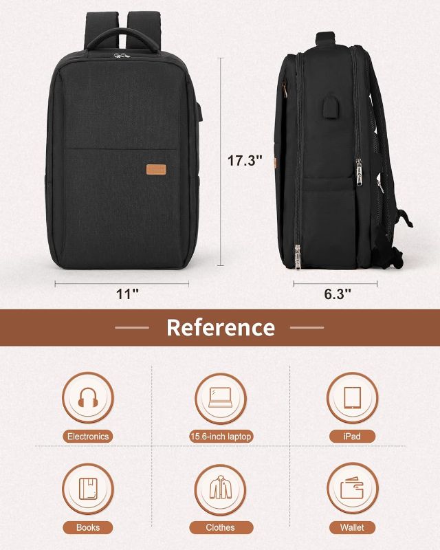 Photo 1 of Black Laptop Travel Backpack For Women Men Airline Approved Carry On Bags For Airplanes Underseat Luggage Backpack For Traveling On Airplane Personal Item Travel Bag For Airlines Travel Essentials
