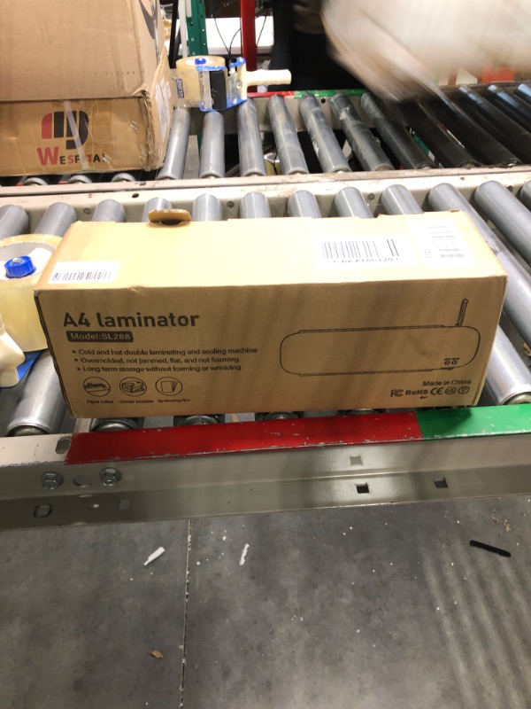 Photo 1 of Laminator 9 Inch A4 Laminator Machine, Desktop Thermal Laminator Never Jam 45 Laminating Pouches with Paper Trimmer, Fast Warm-Up Home Office School Use, White
