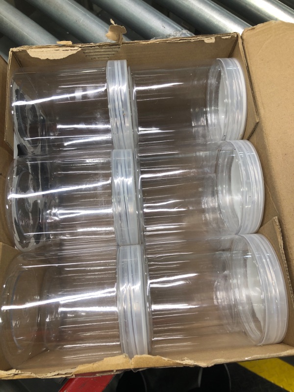 Photo 2 of Yephets 16 OZ Plastic Jars with Lids, 12 Pack Clear Plastic Slime Containers for Kitchen and Household Food Storage of Dry Goods, Creams and More,Included Extra Label and A Pen