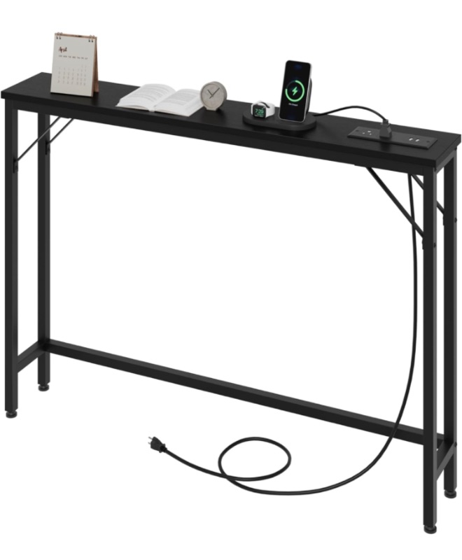 Photo 1 of 9" Narrow Sofa Table with Outlets, Skinny Console Table with Storage, Slim Behind Couch Table for Living Room, Entryway, Hallway, Foyer - Black
#1 New Release in Sofa Tables