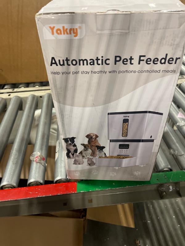 Photo 2 of **used** Yakry Automatic Dog Feeder - 8L/33 Cups Auto Cat Food Dispenser with Lock Lid &Desiccant Bag - Timed Pet Feeder with 20s Voice Recorder - Dry Food Feeder for Large Breed with Portion Control 7 Meals