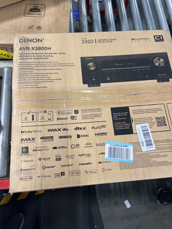 Photo 3 of Denon AVR-X1700H 7.2 Channel AV Receiver - 80W/Channel (2021 Model), Advanced 8K HDMI Video w/eARC, Full 3D Audio - Dolby Atmos, DTS:X, Wireless Streaming, Built-in HEOS, Amazon Alexa Voice Control