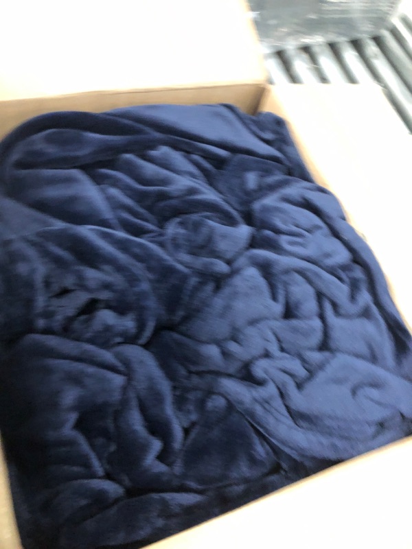 Photo 3 of Oversized Blanket 120x120 Inches, Giant Huge Blanket for Bed, Sofa,Travel and Camping, Extra Large Big Soft Blanket Fits The Whole Family and Outdoor Campaign, Navy Blanket Navy 120x120