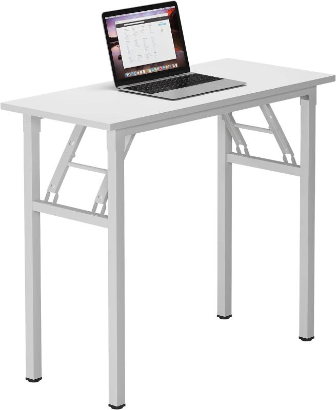 Photo 1 of Small Desk 31 1/2" No Assembly Foldable Writing Table,Sturdy and Heavy Duty Folding Computer Desks for Small Space/Home Office/Dormitory AC5DW(80 * 40)