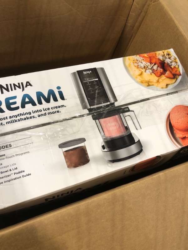 Photo 2 of ***FOR PARTS ONLY***

Ninja NC301 CREAMi Ice Cream Maker, for Gelato, Mix-ins, Milkshakes, Sorbet, Smoothie Bowls & More, 7 One-Touch Programs, with (2) Pint Containers & Lids, Compact Size, Perfect for Kids, Silver
