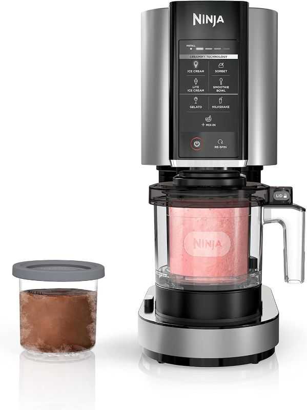 Photo 1 of ***FOR PARTS ONLY***

Ninja NC301 CREAMi Ice Cream Maker, for Gelato, Mix-ins, Milkshakes, Sorbet, Smoothie Bowls & More, 7 One-Touch Programs, with (2) Pint Containers & Lids, Compact Size, Perfect for Kids, Silver
