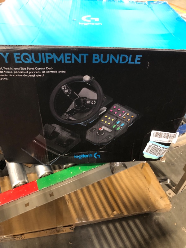 Photo 2 of Logitech G Farm Simulator Heavy Equipment Bundle (2nd Generation), Steering Wheel Controller for Farm Simulation 22 (or Older), Pedals, Vehicle Side Panel Control Deck for PC
