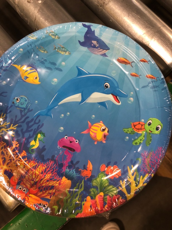 Photo 2 of  Under the Sea Birthday Party Plates  Paper plates Plastic plates Party supplies Disposable plates Party plates Graduation plates Paper plate Plastic plates 