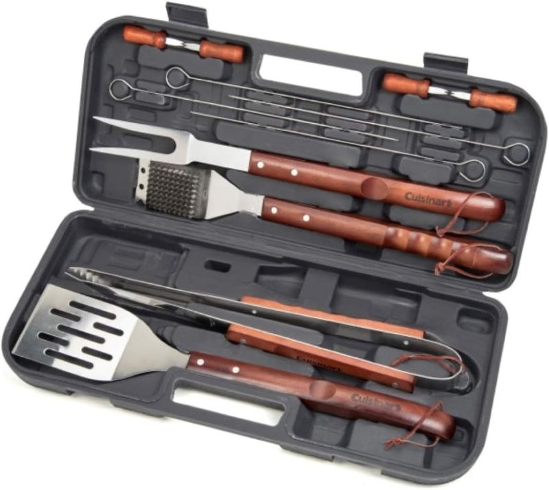 Photo 1 of *-* casing is damaged**
Cuisinart CGS-W13 Wooden Handle Grill Tool Set with Case, 13-Piece
