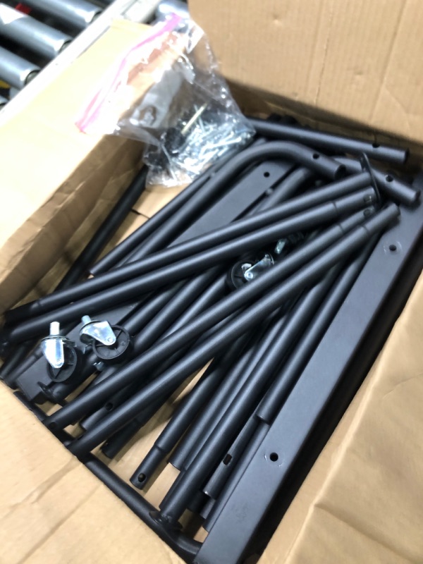 Photo 1 of **USED** Simple Houseware Double Rod Garment Rack With Wheels and Hooks, Black
