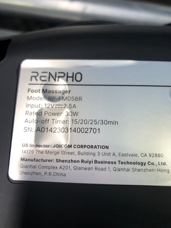 Photo 1 of **USED** RENPHO Compact Foot Massager Machine with Heat Relives Tired Muscles & Plantar Fasciitis
