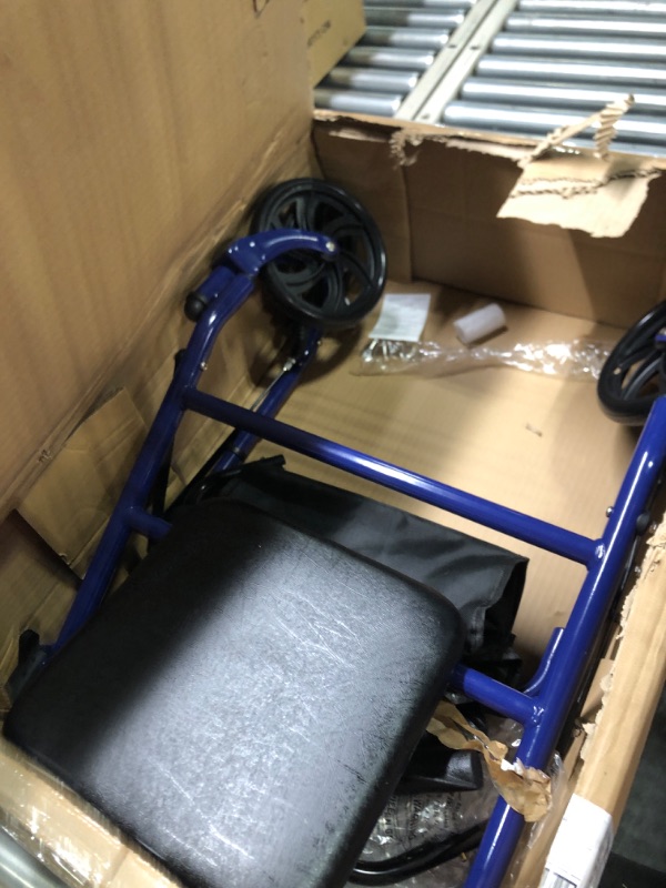 Photo 1 of Drive Medical 10257BL-1 4-Wheel Rollator Walker With Seat & Removable Back Support, Blue