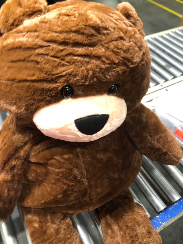 Photo 3 of Animal Adventure | Sqoosh2Poof Giant, Cuddly, Ultra Soft Plush Stuffed Animal with Bonus Interactive Surprise - 54" Bear , Brown
