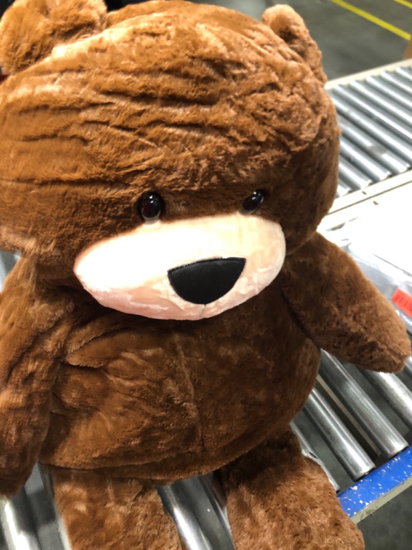 Photo 1 of Animal Adventure | Sqoosh2Poof Giant, Cuddly, Ultra Soft Plush Stuffed Animal with Bonus Interactive Surprise - 54" Bear , Brown
