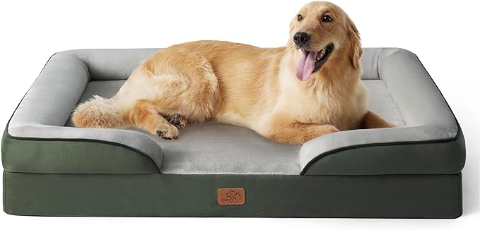 Photo 1 of **USED** Bedsure Orthopedic Dog Bed for Extra Large Dogs - XL Plus Waterproof Dog Sofa Bed, Supportive Foam Pet Couch Bed with Removable Washable Cover, Waterproof Lining and Nonskid Bottom, Dark Green