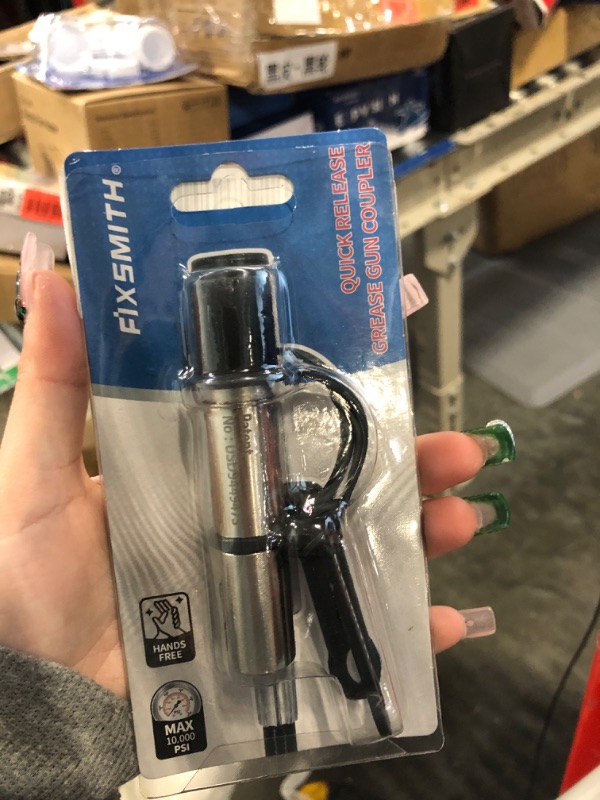 Photo 1 of FIXSMITH Grease Gun Coupler, Heavy Duty Strong Quick Release Grease Gun Tips Locking, 10000 PSI High Pressure Locking Grease Gun Tips, Compatible with All Grease Guns 1/8" NPT Fittings
