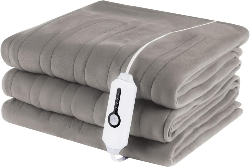 Photo 1 of ***not exact***
SUNNY HEAT Heated Electric Blanket Full Size 72" x 84" Quilted Fleece, Fast Heating Soft and Cozy Blanket with 4 Heating Levels & 10 Hours Timer Settings, Machine Washable, Grey
