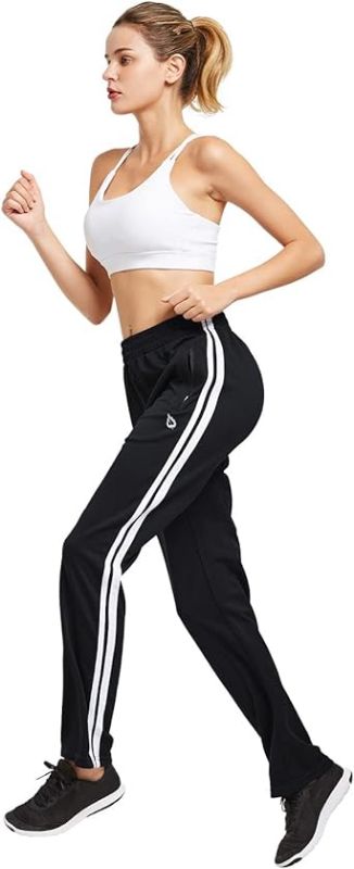 Photo 1 of BALEAF Women's Track Pants Athletic Jogging Sweatpants Zipper Pockets Warm-Up Sports Running Pants
