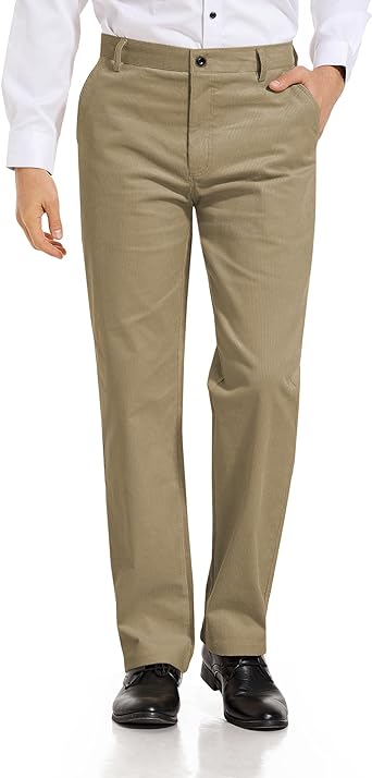 Photo 1 of Alimens & Gentle Men's Corduroy Pant Straight Fit Flat-Front Casual Chino Pants