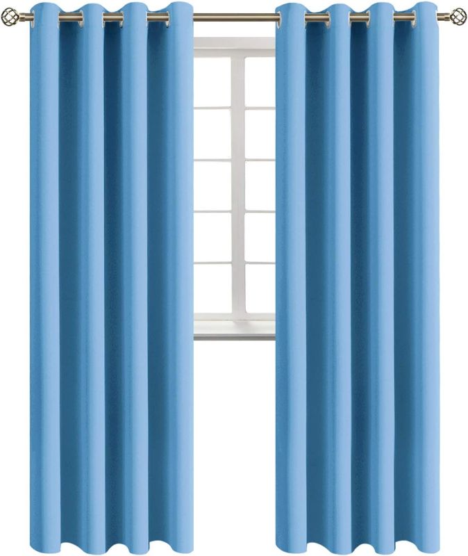 Photo 1 of BGment Room Darkening Curtains 108 Inches Long - Grommet Thermal Insulated Drapes Window Treatment Curtains for Bedroom, 2 Panels, 52 x 108 Inch, Sky Blue
