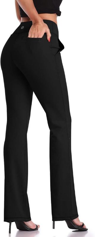 Photo 1 of DAYOUNG Bootcut Yoga Pants for Women Tummy Control Workout Bootleg Pants High Waist 4 Way Stretch Pants
