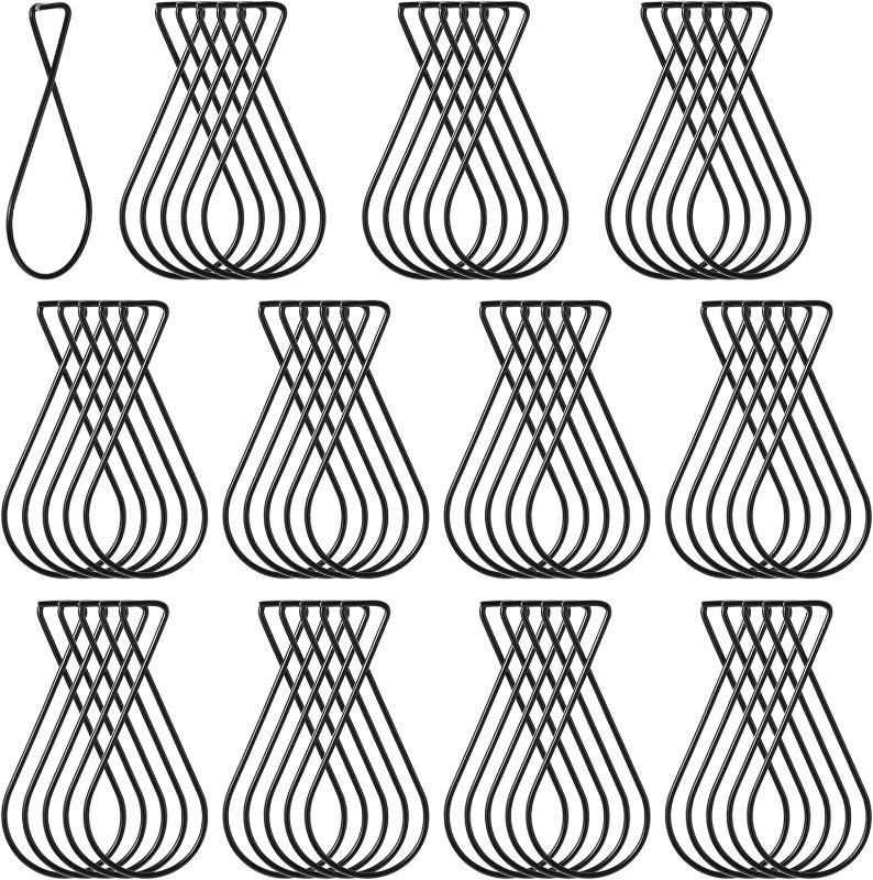 Photo 1 of 60 Pieces Ceiling Hook Clips Drop Ceiling Clips Drop Ceiling Hook for Hanging Ceiling Tile Hooks Drop Ceiling Hanger Suspended Tile Hanger for Classroom Office Home Stores Wedding Decorations (Black)