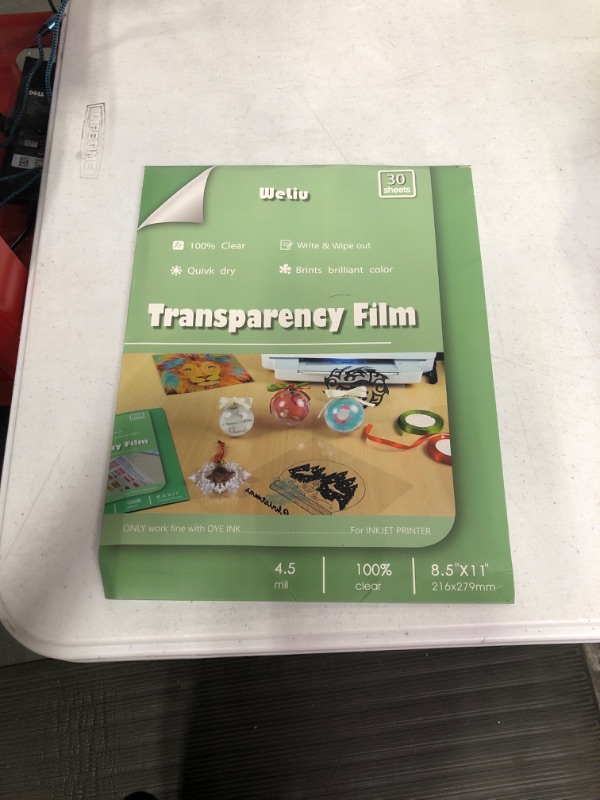 Photo 3 of Transparency Film for Inkjet Printers 30 Sheets Transparency Paper Sheets for Overhead Projector 100% Clear 8.5 x 11 Inches