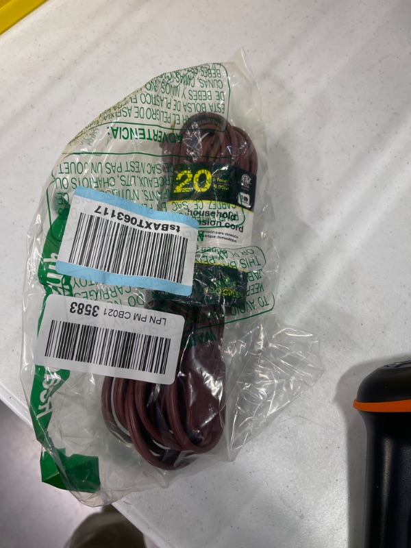 Photo 2 of GoGreen Power (GG-24820) 16/2 20’ Household Extension Cord, 3 Outlets, Brown (Pack of 1) 20 Foot (Pack of 1GoGreen Power (GG-24820) Brown