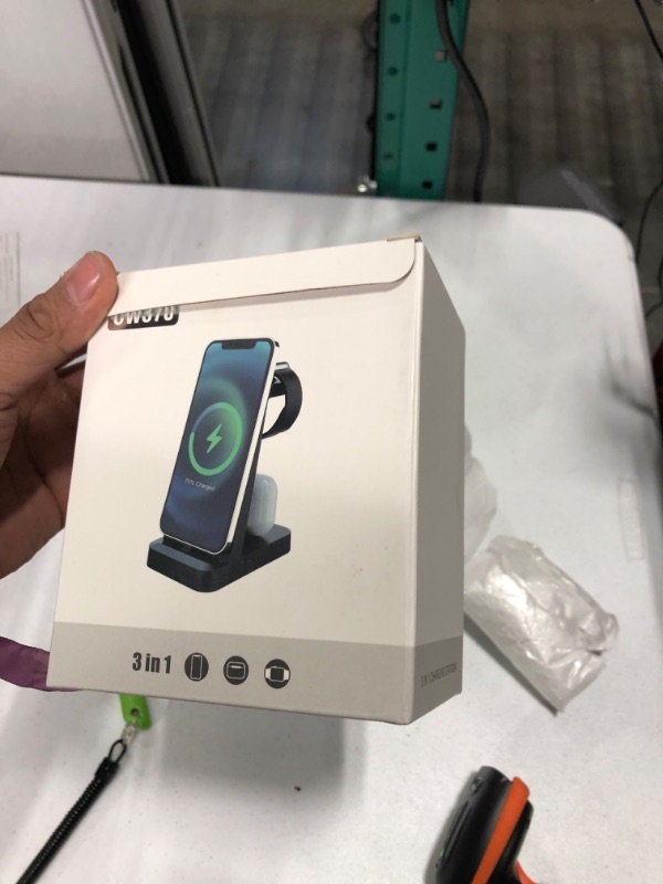 Photo 1 of 3 in 1 Wireless Charger for iPhone, Fast Charger Stand Dock for Multiple Devices, Wireless Charging Station for iPhone 14/13/12/SE/X/XR/XS, iWatch Series 8/7/6/5/4, AirPods 3/2/Pro, and More
