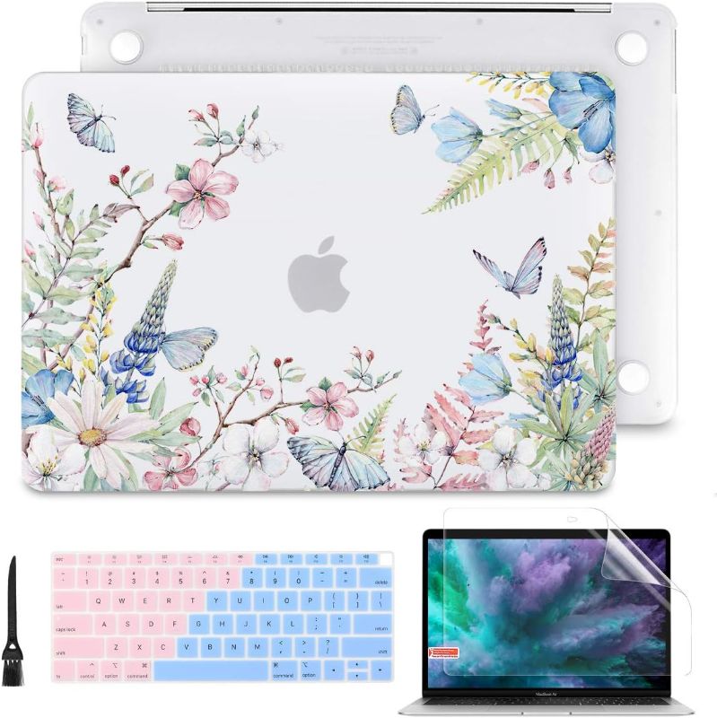 Photo 1 of Batianda Laptop Case for MacBook Air 13 2020 2019 2018 with Touch ID Retina Display Floral Series Hard Shell with Keyboard Cover Screen