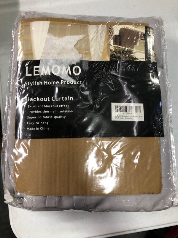 Photo 2 of **USED** LEMOMO Blackout Curtains 52 x 84 inch/Light Grey Curtains Set of 2 Panels/Thermal Insulated Room Darkening Bedroom Curtains 52 x 84 inch Light Grey