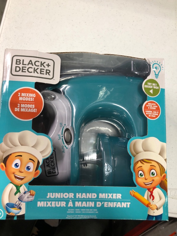 Photo 2 of BLACK+DECKER Junior Hand Mixer Role Play Pretend Kitchen Appliance for Kids with Realistic Action, Light and Sound - Plus Mixing Bowl and Two Mixing Modes for Imaginary Cooking Fun