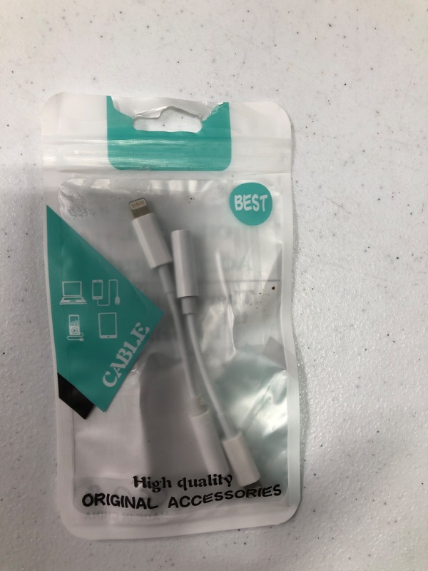 Photo 2 of Apple MFi Certified 2 Pack Lightning to 3.5 mm Headphone Jack Adapter for iPhone, iPhone Aux Adapter Converter Dongle Audio Cable Compatible with iPhone 14 13 12 11 X XS 8 7 2Pack White